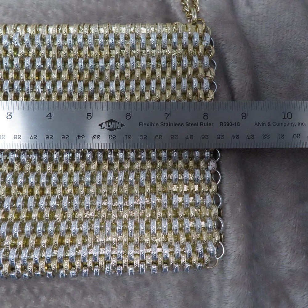 Vintage RARE Walborg Paco Rabanne 1960s Silver Gold Mesh Chain Link Purse Bag‎ - Picture 11 of 12